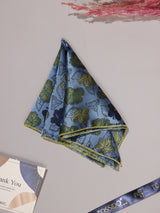 Blue Floral Jacquard Pocket Square