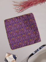 Purple Floral Jacquard Pocket Square