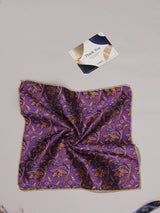 Purple Floral Jacquard Pocket Square