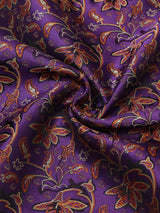 Purple Floral Jacquard Pocket Square