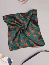Green Floral Jacquard Pocket Square