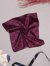 Purple Floral Jacquard Pocket Square
