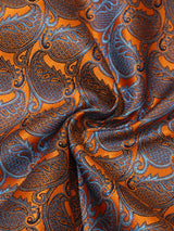 Orange Paisley Jacquard Pocket Square