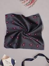 Grey Paisley Jacquard Pocket Square