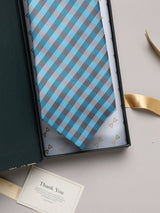 Blue Checks Broad + Long Necktie