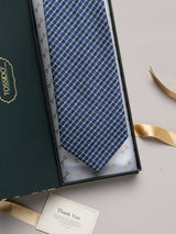 Navy Blue Checks Broad + Long Necktie
