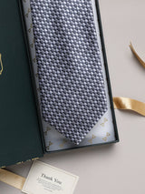 Grey Geometric Broad + Long Necktie