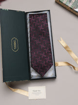 Maroon Geometric Broad + Long Necktie