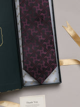 Maroon Geometric Broad + Long Necktie