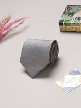 Grey Geometric Broad + Long Necktie