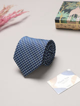 Navy Blue Checks Broad + Long Necktie