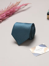 Teal Geometric Broad + Long Necktie