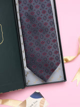 Grey Floral Broad + Long Necktie
