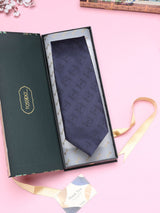 Navy Blue Geometric Broad + Long Necktie