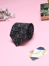 Black Abstract Broad + Long Necktie