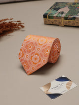 Orange Geometric Broad + Long Necktie