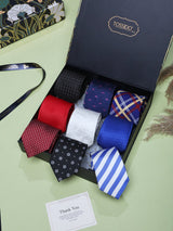 Classic Solids & Motifs Woven Neckties – 9 Piece Gift Set