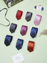 Contemporary Checks & Dots Woven Skinny Neckties – 9 Piece Gift Set