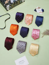 Paisley & Floral Woven Neckties – 9 Piece Gift Set