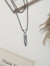 Silver Engraved Bullet Men's Chain