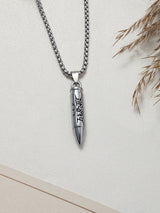 Silver Engraved Bullet Men's Chain
