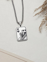 Silver King Playing Card Men's Chain