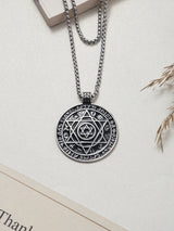 Silver Geometric Medallion Men's Chain