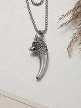 Silver Wolf Fang Men's Chain