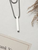 Silver Slim Bar Men's Chain