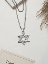 Silver Six Point Star Men's Chain