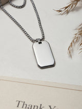 Silver Dog Tag Men's Chain