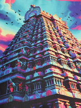 Chennai Temple Gopuram Printed Pocket Square