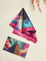 Chennai Temple Gopuram Printed Pocket Square