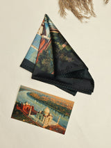 Agra Taj Mahal Aerial View Printed Pocket Square