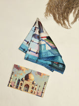 Agra Taj Mahal Printed Pocket Square
