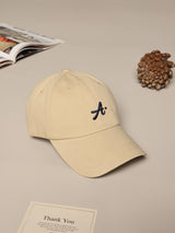 Beige A Embroidered Baseball Cap