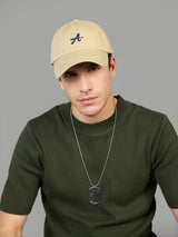 Beige A Embroidered Baseball Cap