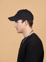 Black A Embroidered Baseball Cap