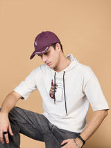 Burgundy V Embroidered Baseball Cap