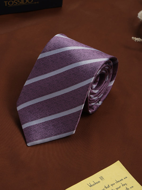 Purple Stripe Woven Necktie