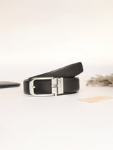 Black Pebbled No-Hole Men's Belt