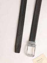 Black Pebbled No-Hole Men's Belt