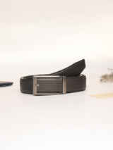 Black Micro Weave No-Hole Men's Belt