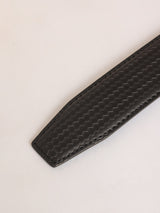 Black Micro Weave No-Hole Men's Belt