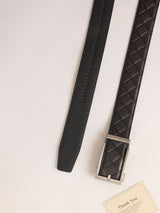 Black Basket Weave No-Hole Men's Belt