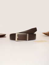 Brown Micro Weave No-Hole Men's Belt