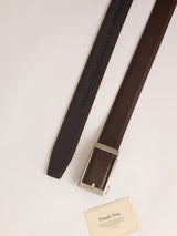Brown Micro Weave No-Hole Men's Belt