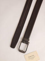 Dark Brown Pebbled No-Hole Men's Belt