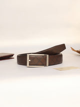 Brown Basket Weave No-Hole Men's Belt