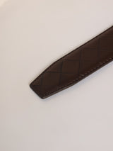 Brown Basket Weave No-Hole Men's Belt